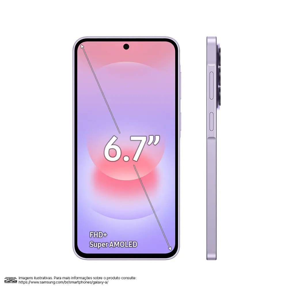 Celular Samsung Galaxy A37 5G 256GB, 8GB RAM, Câmera Tripla 50MP, Super AMOLED 6.7", Recursos AI - Imagem 3