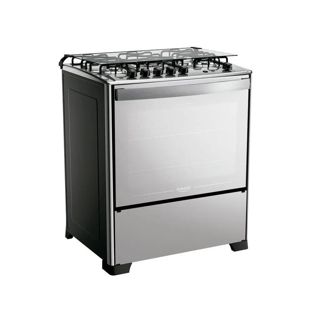Fogão 5 Bocas Dako Magister Style Espelhado Com Mesa Inox Preto Bivolt - Imagem 3