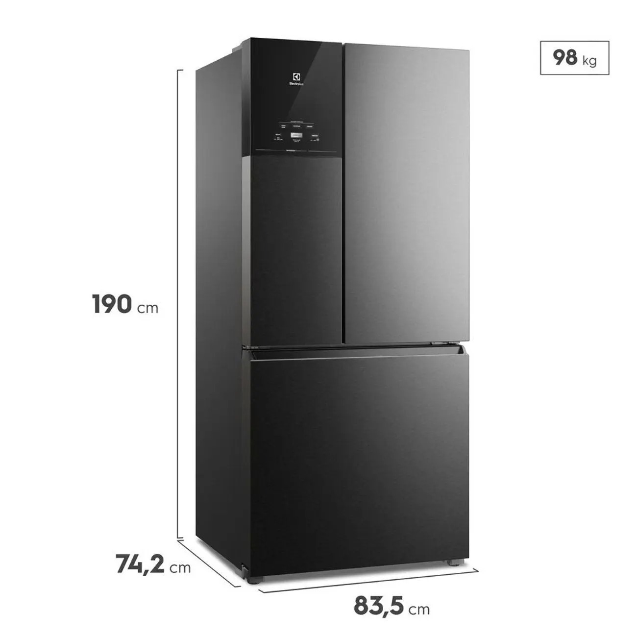 Geladeira Electrolux Frost Free Inverter 596L AutoSense 3 Portas Cor Black Inox Look (IM8B) 110/220V - Imagem 2