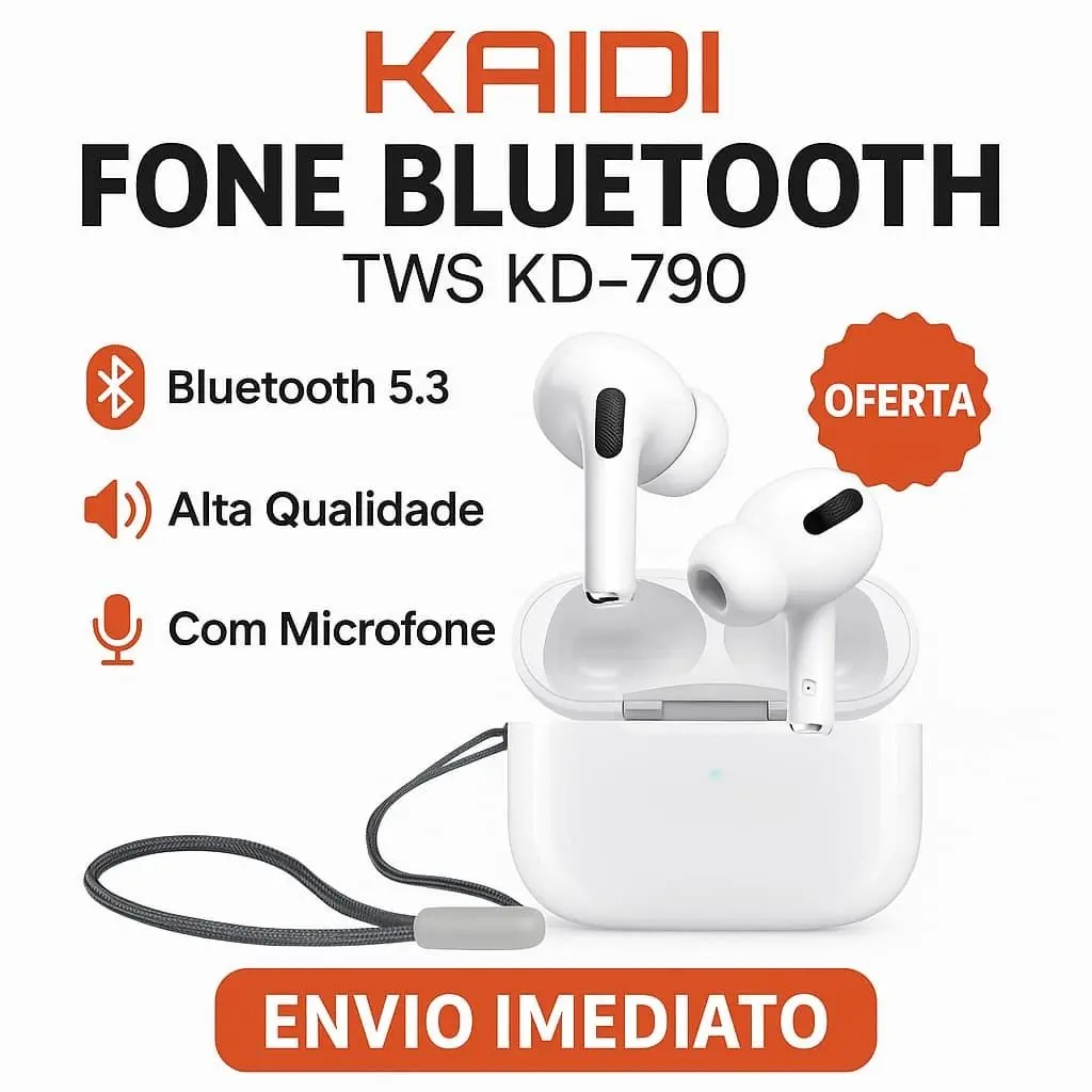 Fone de Ouvido Bluetooth Original Kaidi Para Academia Resistente Água Fone Sem Fio - Imagem 6