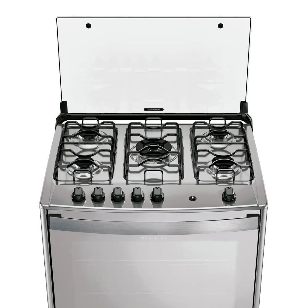 Fogão 5 Bocas Dako Magister Style Espelhado Com Mesa Inox Preto Bivolt - Imagem 4