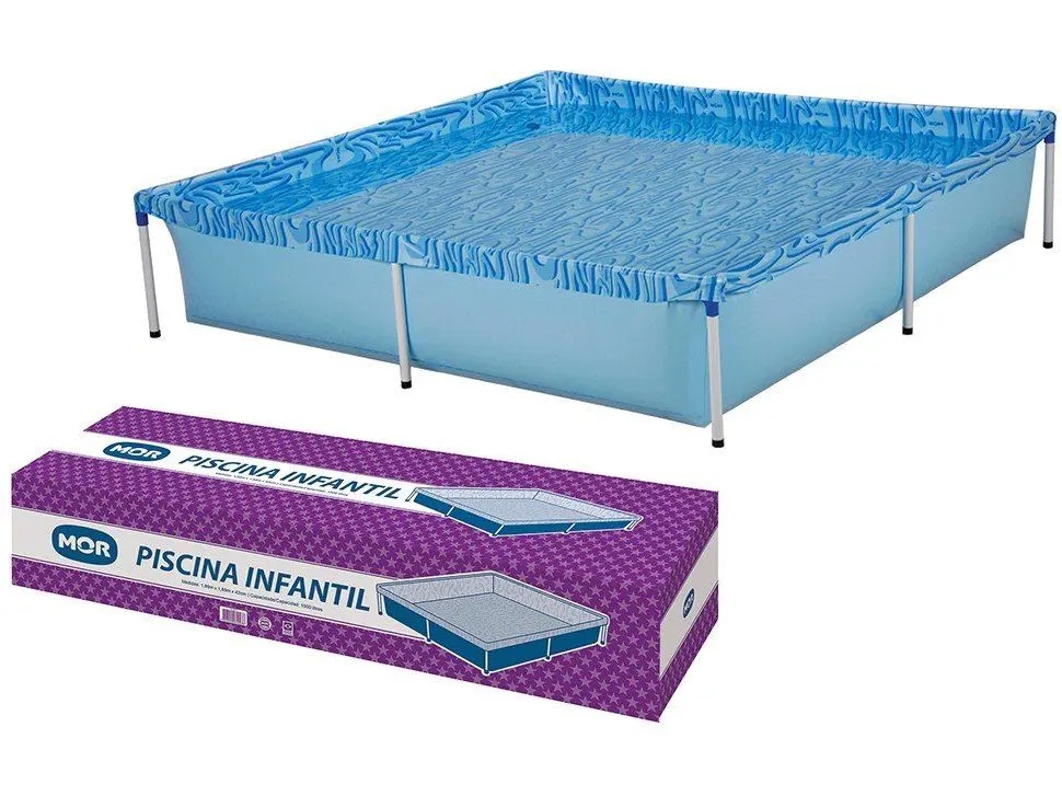 Piscina infantil quadrada Estrutural PVC 1500 litros Mor - Imagem 2