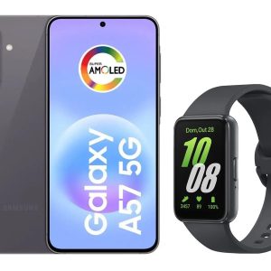 Smartphone Samsung Galaxy A57 128GB Cinza - 5G + Smartband Samsung Galaxy Fit3 Grafite