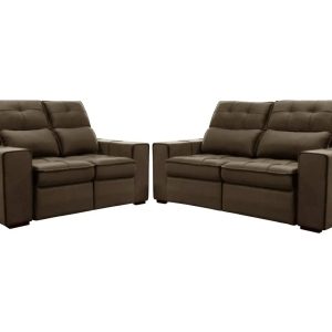 Conjunto de Sofás 2 e 3 Lugares Barsa Gralha Azul