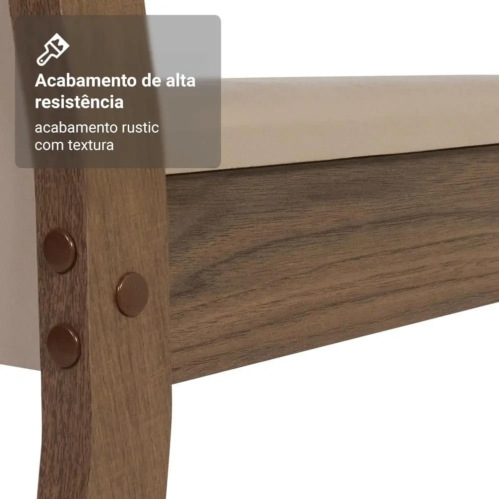 Conjunto Sala de Jantar Madesa Aline Mesa Tampo de Vidro com 4 Cadeiras - Imagem 5