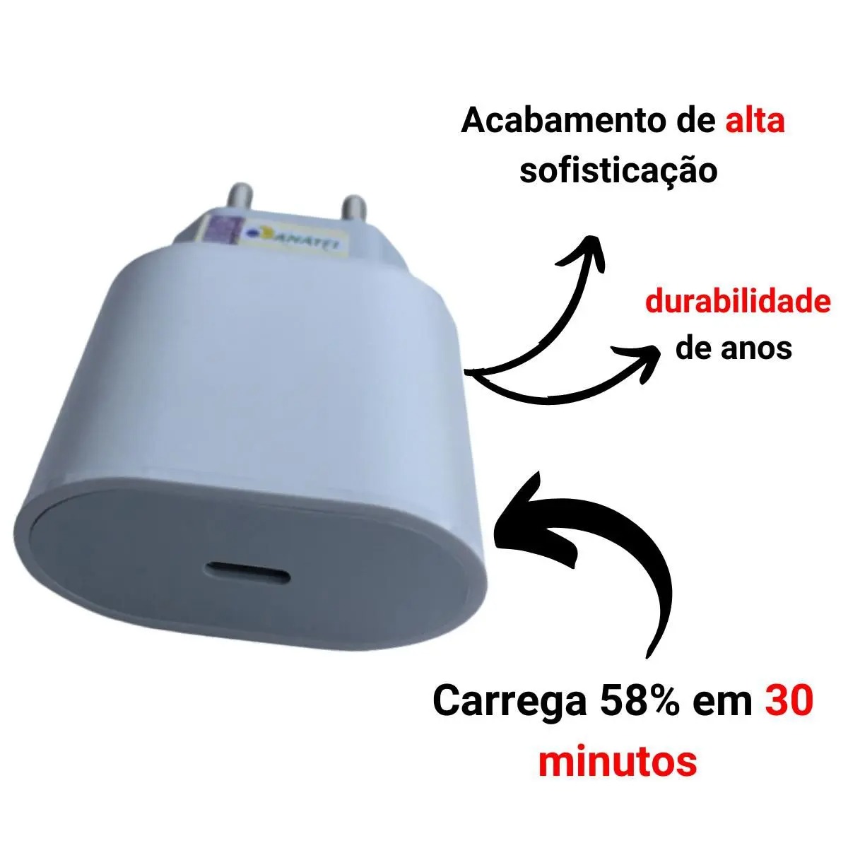 Carregador Turbo Fonte 30w Usb-c+ Cabo Compatível com IPhone 11 12 13 14 Pro X XR XS - agold - Imagem 6