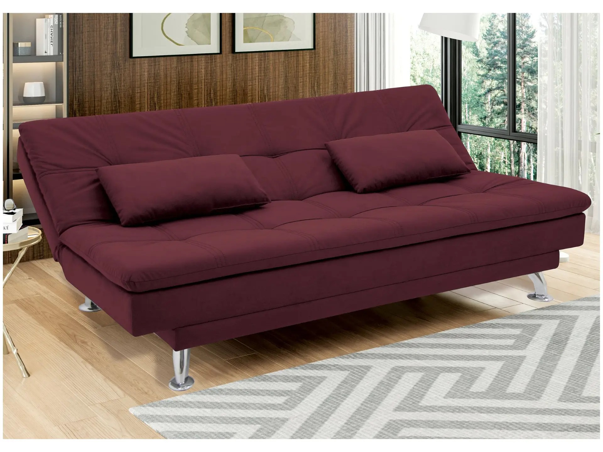 Sofá-cama Casal Reclinável Suede Linoforte Yasmin