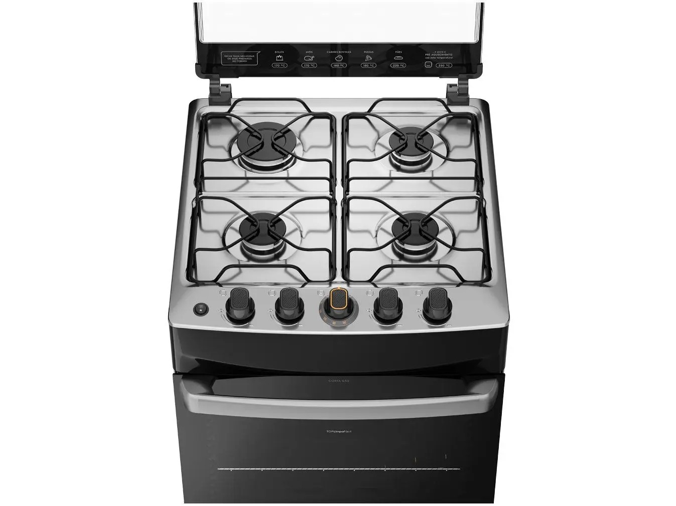 Fogão 4 Bocas Continental Branco Automático TOPLimpaFácil FC4IB Premium 110/220V - Imagem 3