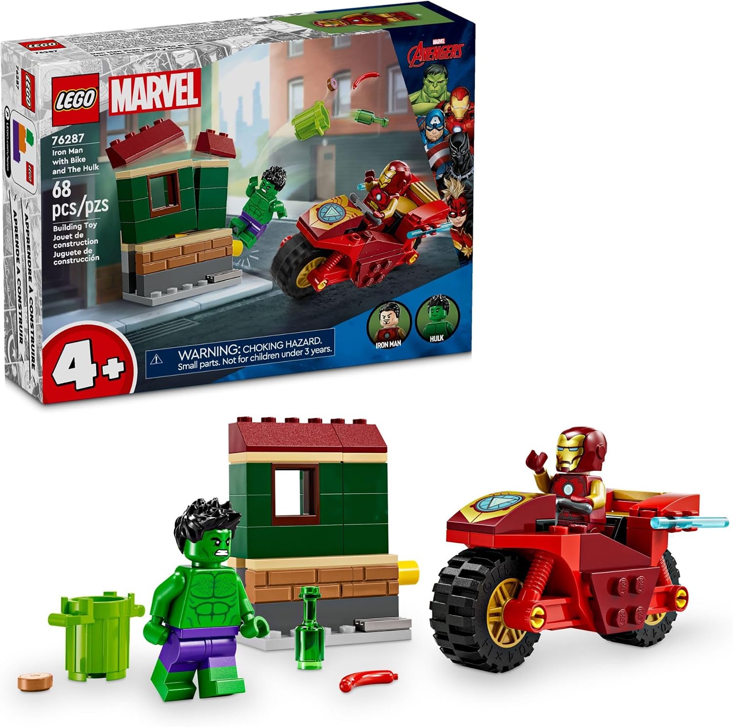 LEGO Marvel Homem de Ferro com Motocicleta e Hulk - 76287 - Imagem 7
