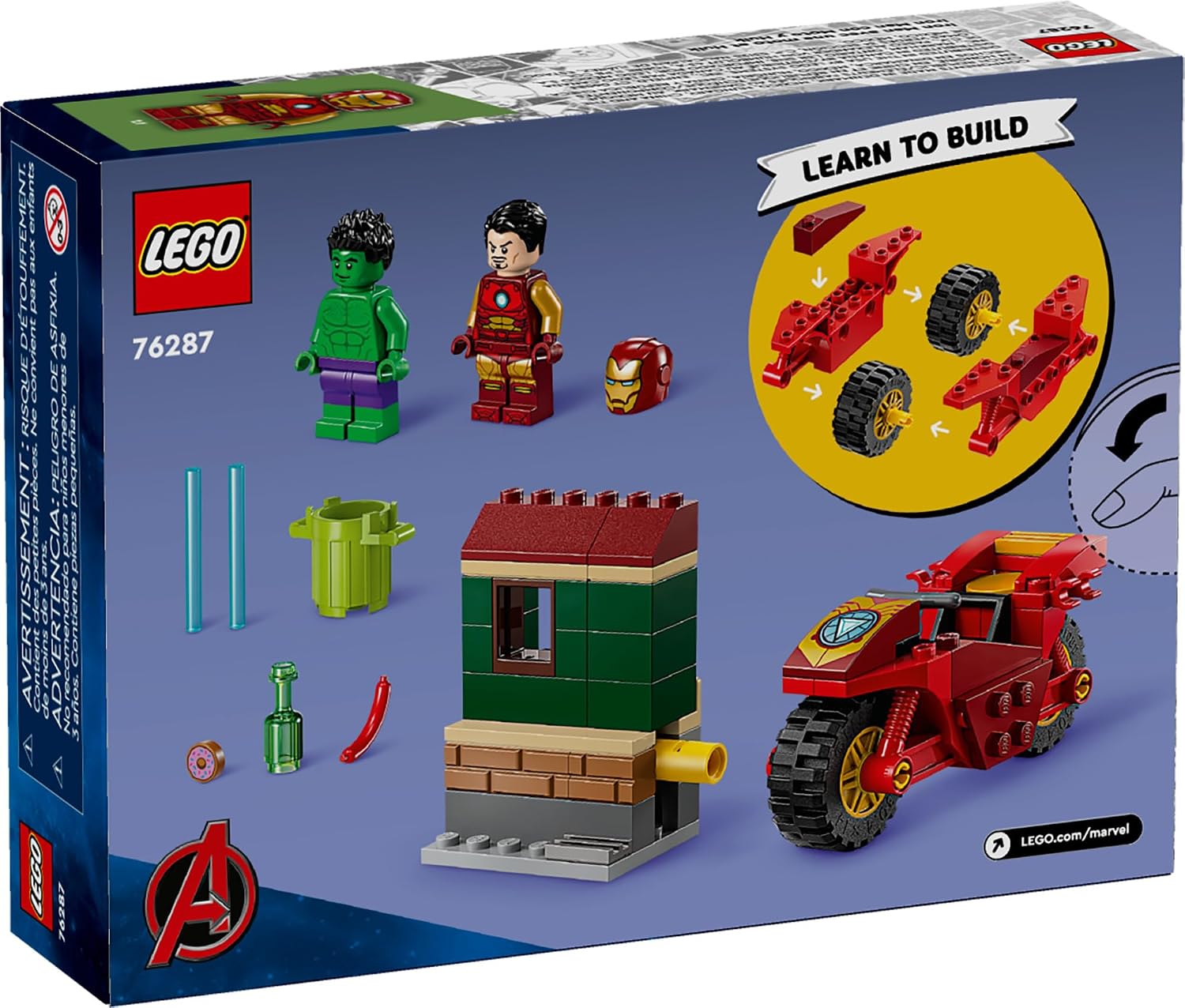 LEGO Marvel Homem de Ferro com Motocicleta e Hulk - 76287 - Imagem 2