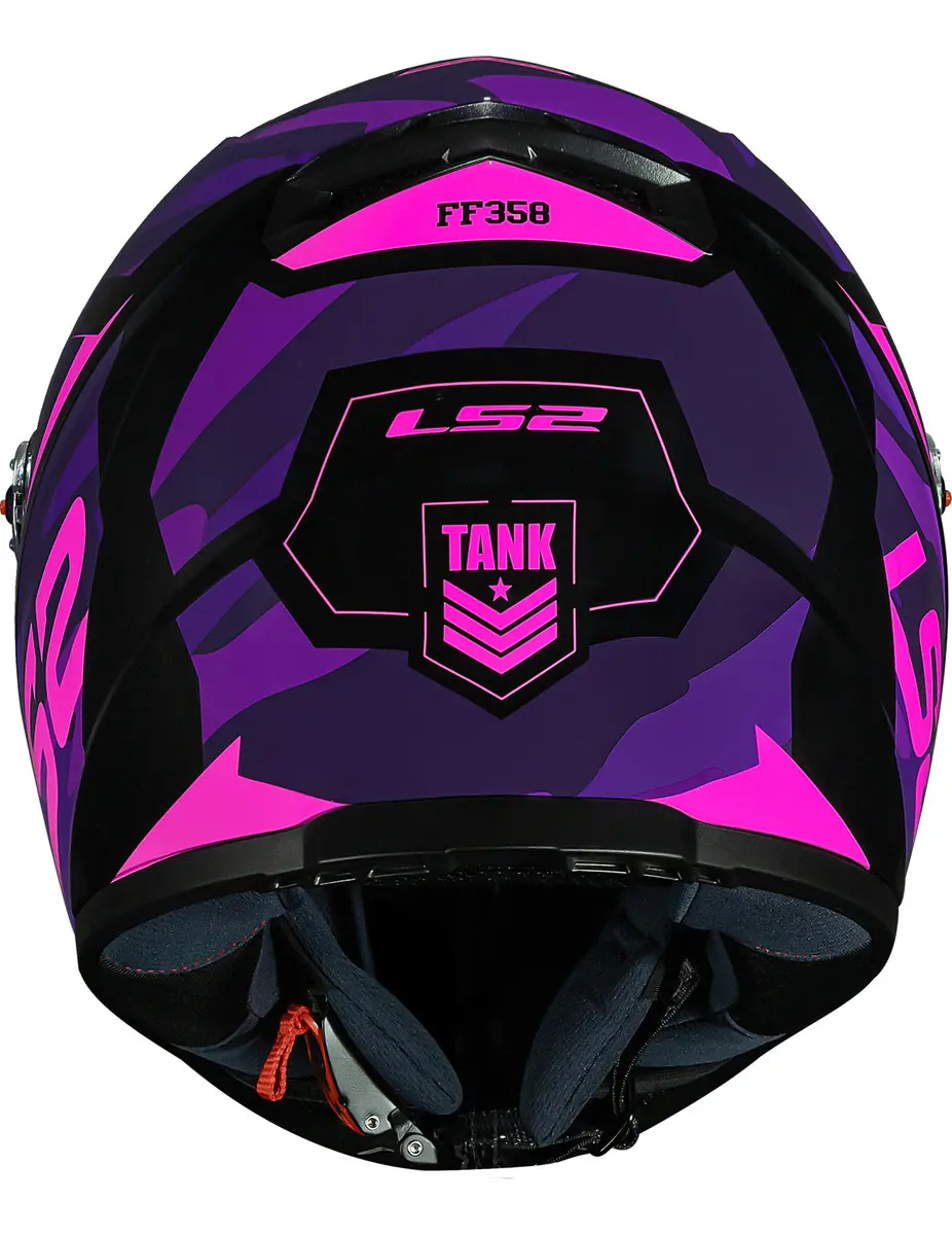 Capacete Integral LS2 FF358 Tank Roxo com Grafismo Camuflado Urbano - Imagem 3