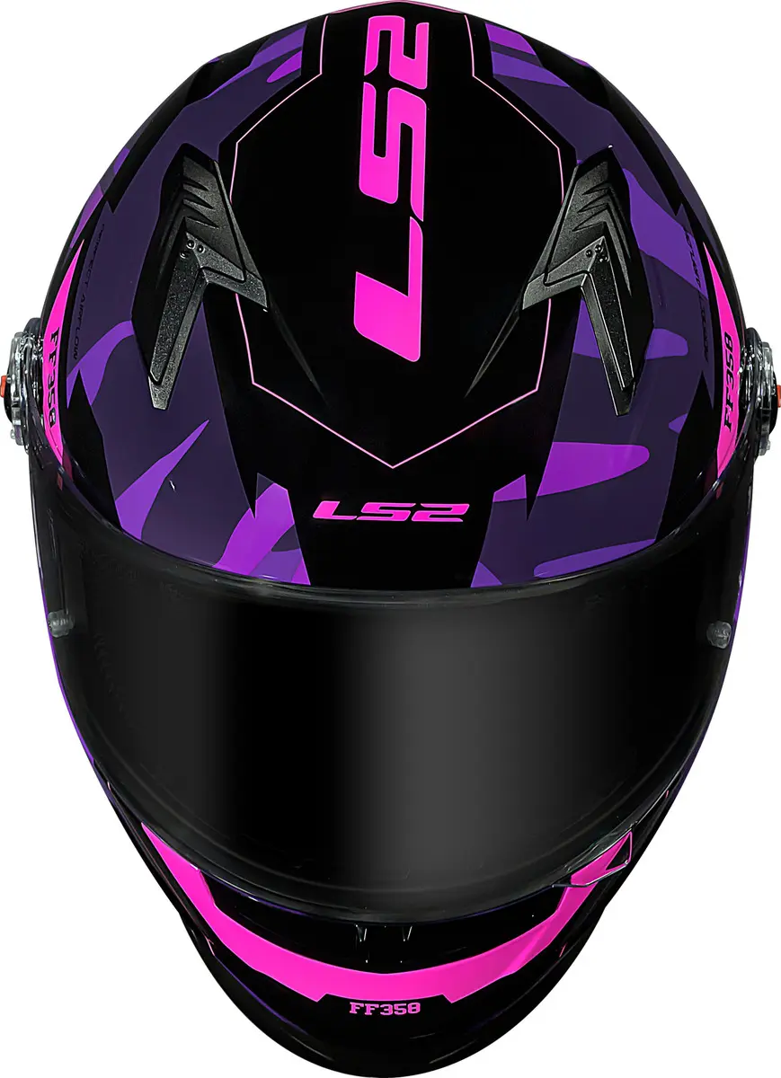 Capacete Integral LS2 FF358 Tank Roxo com Grafismo Camuflado Urbano - Imagem 2