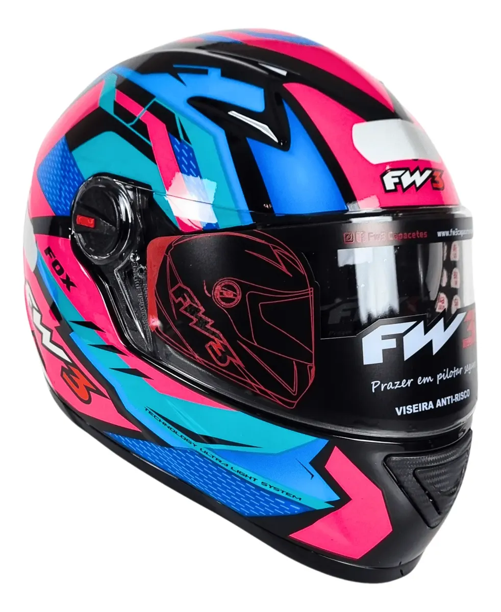 Capacete Fechado Fw3 Gtx Fox Masculino Feminino + Narigueira - Imagem 4