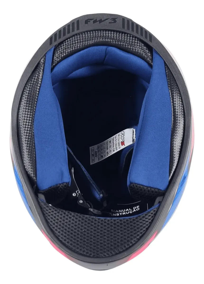 Capacete Fechado Fw3 Gtx Fox Masculino Feminino + Narigueira - Imagem 3