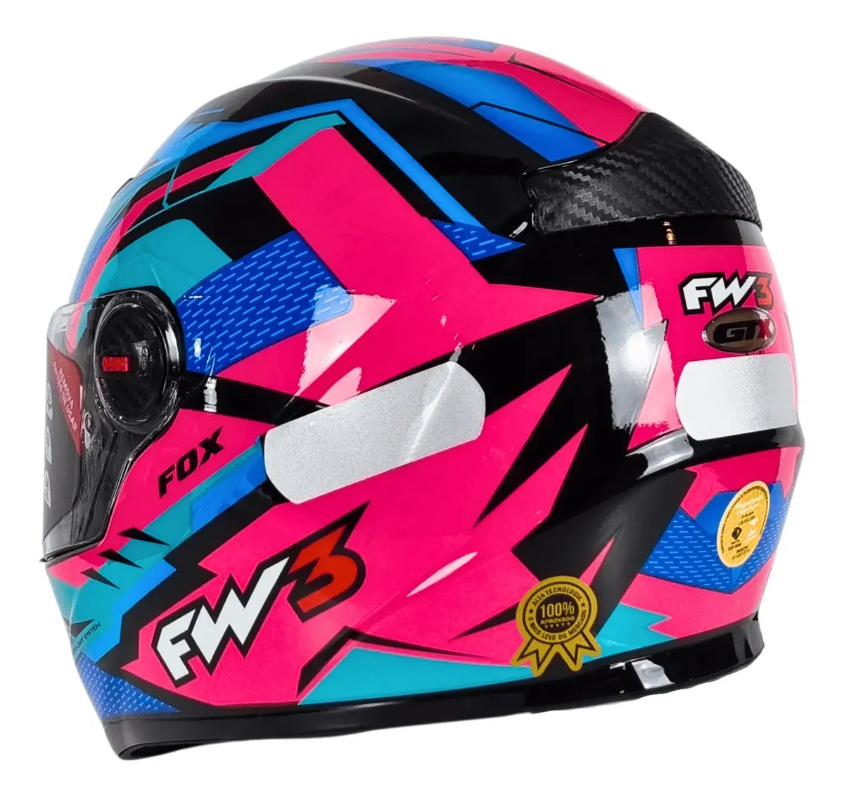 Capacete Fechado Fw3 Gtx Fox Masculino Feminino + Narigueira - Imagem 2