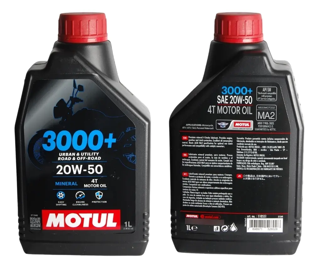 Óleo Lubrificante Motul 3000+ 20w50 Motos 1 Litro - Imagem 2